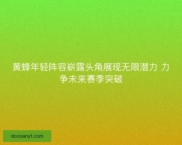 黄蜂年轻阵容崭露头角展现无限潜力 力争未来赛季突破