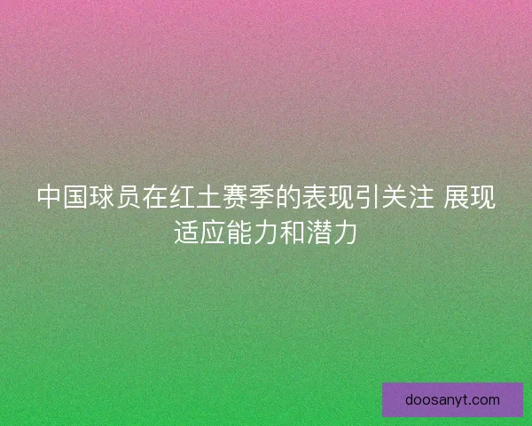 中国球员在红土赛季的表现引关注 展现适应能力和潜力